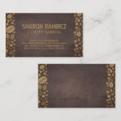 コーヒービーンズ |茶色のテクスチャ 名刺 (正面/裏面)