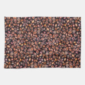 コーヒービーンペンシルスケッチパタ素朴ーン キッチンタオル (横)