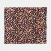 コーヒービーンペンシルスケッチパタ素朴ーン フリースブランケット (正面(横))