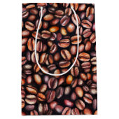 コーヒービーンペンシルスケッチパタ素朴ーン ミディアムペーパーバッグ (正面)