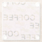 コーヒーピンク金ゴールド ガラスコースター (裏面)