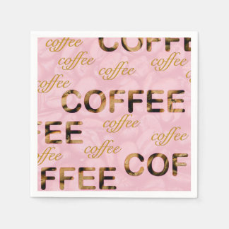 コーヒーピンク金ゴールド スタンダードカクテルナプキン