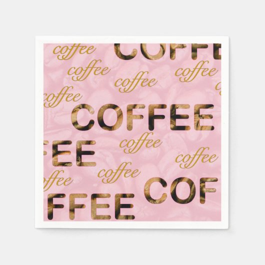 コーヒーピンク金ゴールド スタンダードカクテルナプキン (正面)