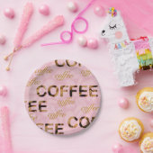 コーヒーピンク金ゴールド ペーパープレート (パーティー)