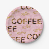 コーヒーピンク金ゴールド ペーパープレート (正面)