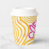 コーヒーピンク鮮やか紙カップ 紙コップ (正面)