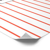 コーヒーファンキー豆プレートストライプポスター ポスター (角)