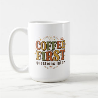 コーヒーファーストクエスチョンズレイター レトロ 名前入り コーヒーマグカップ