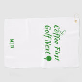 コーヒーファーストゴルフネクストユーモア引用文 ゴルフタオル (横)