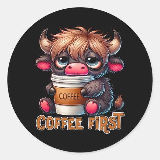コーヒーファースト コーヒー愛好家へのギフト ラウンドシール (正面)