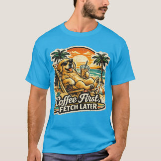 コーヒーファースト・フェッチレイター ゴールデンレトリバーTシャツ Tシャツ