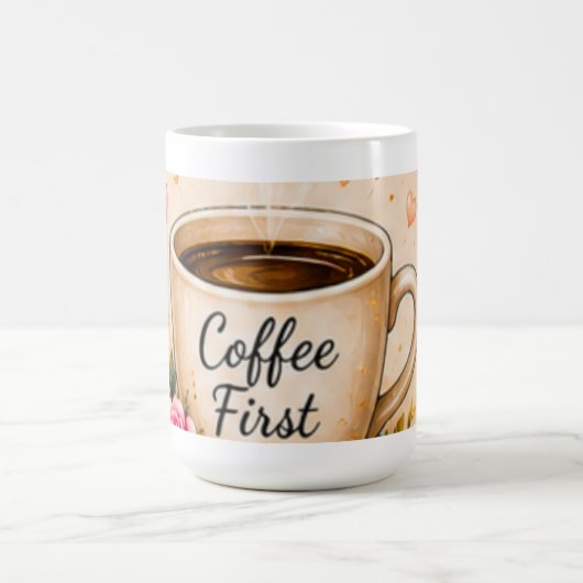 コーヒーファースト フラワー コーヒー好き マグカップ (中央)