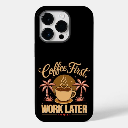 コーヒーファースト、仕事ラター。カフェインの気分でパワーを得る Case-Mate iPhoneケース (裏面)