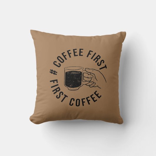 コーヒーファーストtシャツ装飾用クッション クッション (正面)