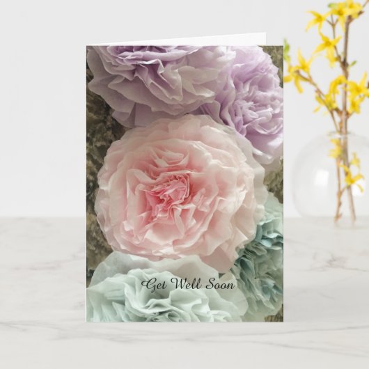 コーヒーフィルターの花が早く良くなる カード (黄色い花)