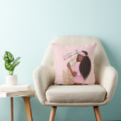 コーヒーフェイクグリッターガールヘアバラピンク クッション (椅子)