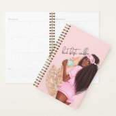 コーヒーフェイクグリッターガールヘアバラピンク プランナー手帳 (ディスプレー)