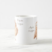 コーヒーフクロウの水怒色の前と後 コーヒーマグカップ (中央)