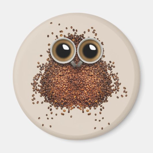 コーヒーフクロウ磁石 マグネット (正面)