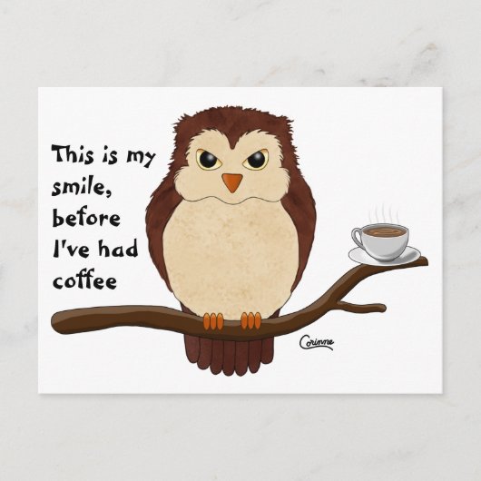 コーヒーフクロウ – ポストカード (正面)