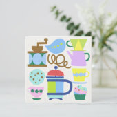 コーヒーフラットノートカードを見に行こう サンキューカード (スタンド正面)