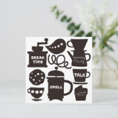 コーヒーフラットノートカードを見に行こう サンキューカード (スタンド正面)