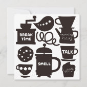 コーヒーフラットノートカードを見に行こう サンキューカード (正面)