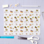 コーヒーフランスの入り水彩デザート 薄葉紙 (クラフト)