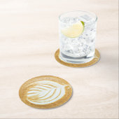 コーヒーフロスリーフアート ラウンドペーパーコースター (インサイチュ)