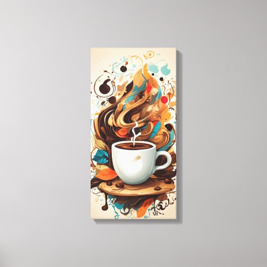 コーヒーフローアート キャンバスプリント (正面)