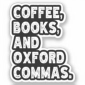 コーヒーブックとオックスフォードコンマクール先生おもしろい シール (正面)