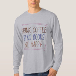 コーヒーブックハピネス長袖ティー Tシャツ