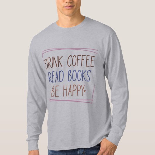 コーヒーブックハピネス長袖ティー Tシャツ (正面)