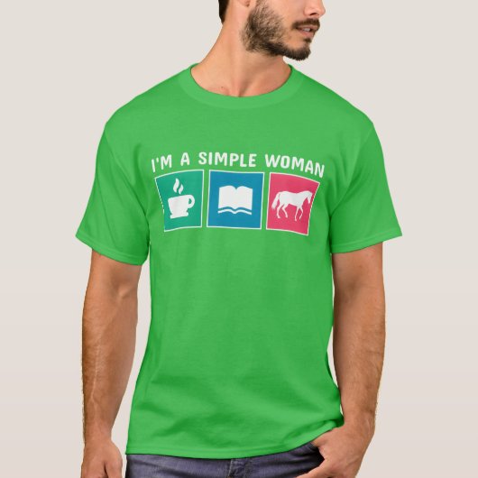 コーヒーブックホース馬イムシンプル女の女の子 Tシャツ (正面)