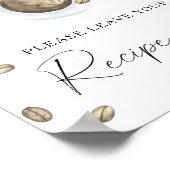 コーヒーブライダルシャワーあなたのレシピカード ポスター (角)