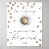 コーヒーブライダルシャワーあなたのレシピカード ポスター (正面)