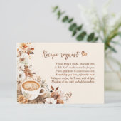 コーヒーブライダルシャワーのダウンロード可能なレシピ要求 招待状 (スタンド正面)