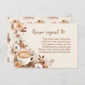 コーヒーブライダルシャワーのダウンロード可能なレシピ要求 招待状 (正面/裏面)