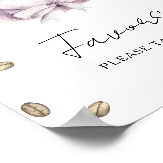 コーヒーブライダルシャワーの好意を取って下さい ポスター (角)