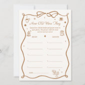 コーヒーブライダルシャワー彼らはゲームカードを何歳だった 招待状 (正面)