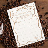 コーヒーブライダルシャワー彼らはゲームカードを何歳だった 招待状