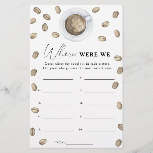 コーヒーブライダルシャワー我々はゲームをどこに (正面)