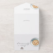 コーヒーブライダルシャワー招待状愛が醸造している オールインワン招待状 (外側)