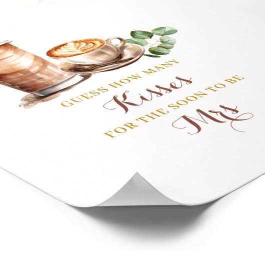 コーヒーブライダルシャワー推測いくつのキスポスター ポスター (角)