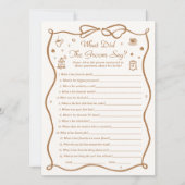 コーヒーブライダルシャワー新郎が何と言ったゲーム 招待状 (正面)