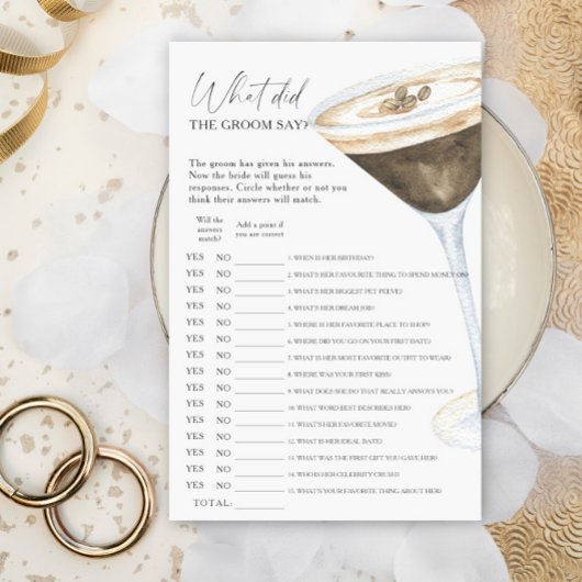 コーヒーブライダルシャワー新郎は何と言ったゲーム