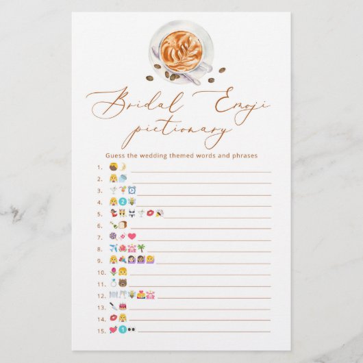 コーヒーブライダルシャワー絵文字ゲーム (正面)