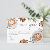 コーヒーブライダルシャワー – 愛が醸造ありがとう エンクロージャーカード (スタンド正面)