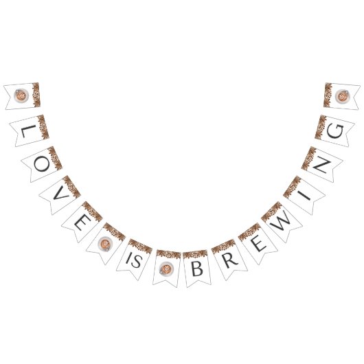 コーヒーブライダルシャワー- Love is Brewing バンティングフラッグ (全)