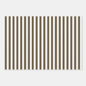 コーヒーブラウンとホワイトのストライプ ラッピングペーパーシート (正面2)